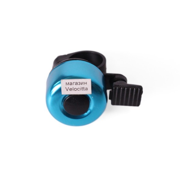 Звонок велосипедный 11A-09, алюминий/пластик, мини, черно-синий