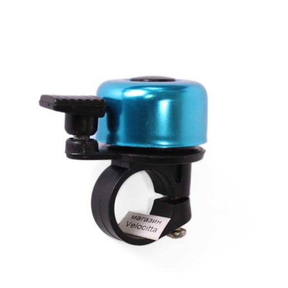 Звонок велосипедный 11A-09, алюминий/пластик, мини, черно-синий