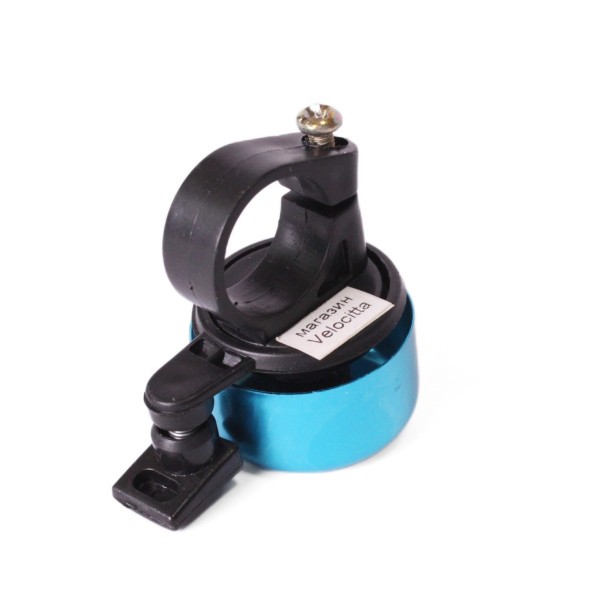 Звонок велосипедный 11A-09, алюминий/пластик, мини, черно-синий