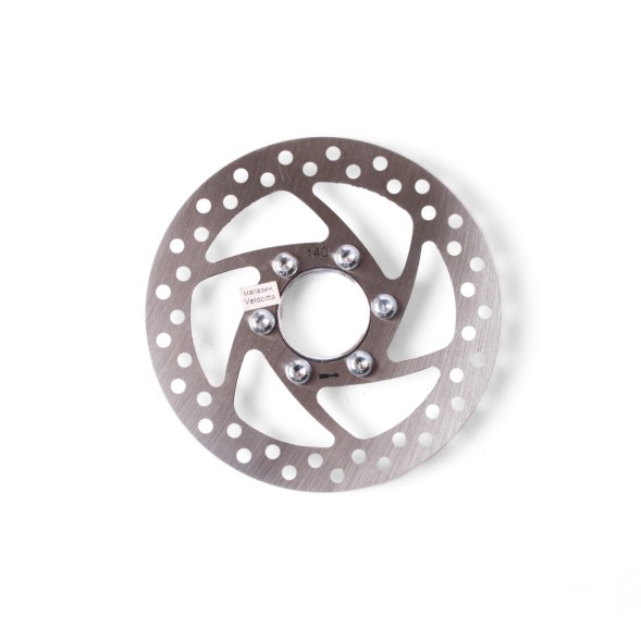 Ротор велосипедный TDR140-6, 140 мм, с адаптером, 6 болтов (в комплекте)