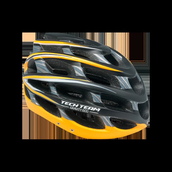 Велошлем Tech Team Gravity 600, с регулировкой обхвата, M/L, черный/оранжевый