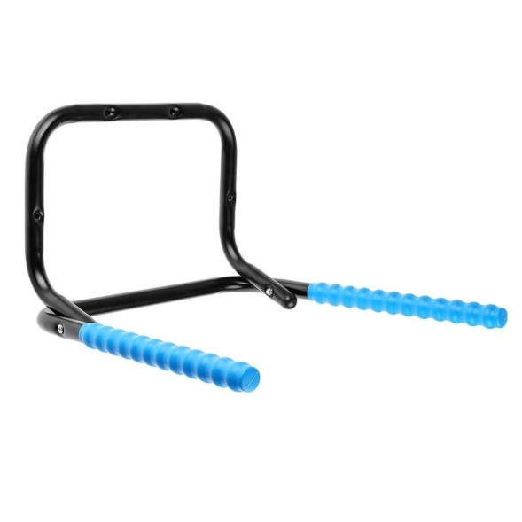 Держатель велосипедный HS-040, настенный, для 2-х велосипедов, до 20 кг., складной, широкий, черн/синий