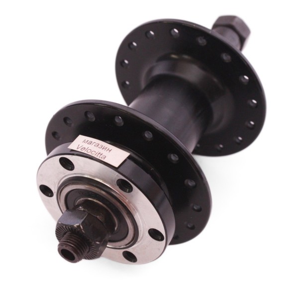 Втулка задняя Wang Zheng WZ-A208RBQ black-32, ось 3/8&amp;quot;х135x145 мм, под диск 6 болтов, под трещотку, с эксцентриком, 32 отверстия, алюминиевая, промподшипники, box