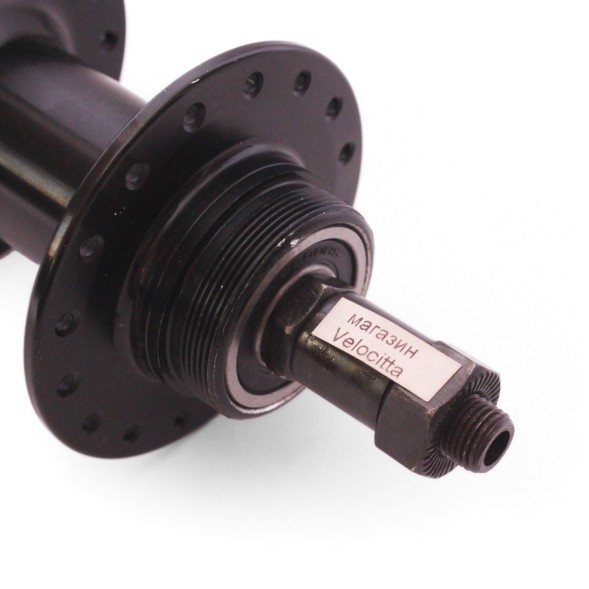 Втулка задняя Wang Zheng WZ-A208RBQ black-32, ось 3/8&amp;quot;х135x145 мм, под диск 6 болтов, под трещотку, с эксцентриком, 32 отверстия, алюминиевая, промподшипники, box