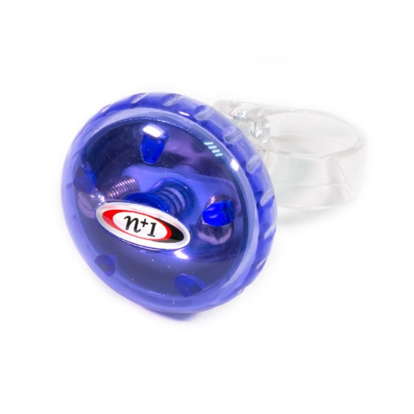 Велосипедный звонок Nuvo n+1-B898BP механический, Ø 36 мм, латунь/пластик, прозрачный/пурпурный