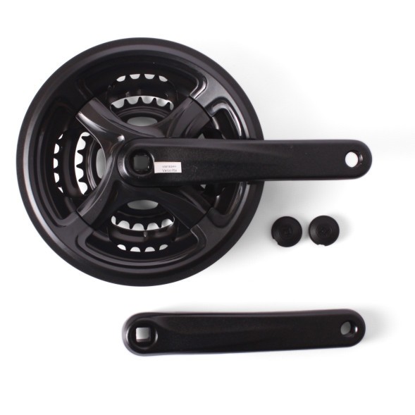 Система велосипедная Prowheel TY-CM99, 48/38/28T, шатун 175 мм, квадрат, алюминиевый, черный, с защитой