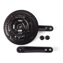 Система велосипедная Prowheel TY-CM99, 48/38/28T, шатун 175 мм, квадрат, алюминиевый, черный, с защитой