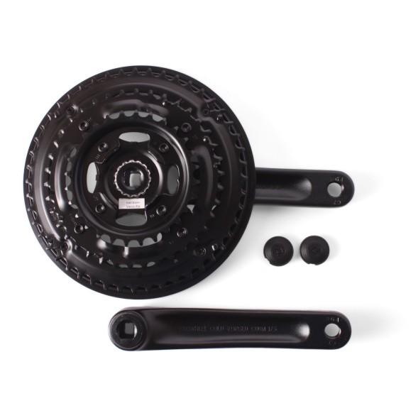 Система велосипедная Prowheel TY-CM99, 48/38/28T, шатун 175 мм, квадрат, алюминиевый, черный, с защитой