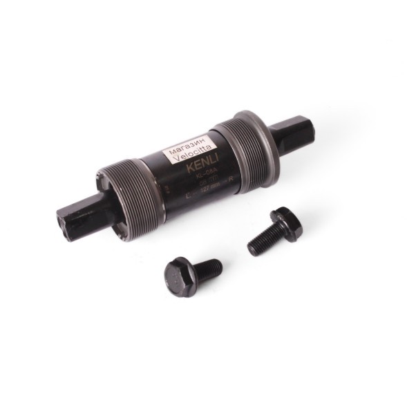 Каретка велосипедная Kenli KL-08A, ось 127 мм, под квадрат, посадочное место 68 мм, стальные чашки