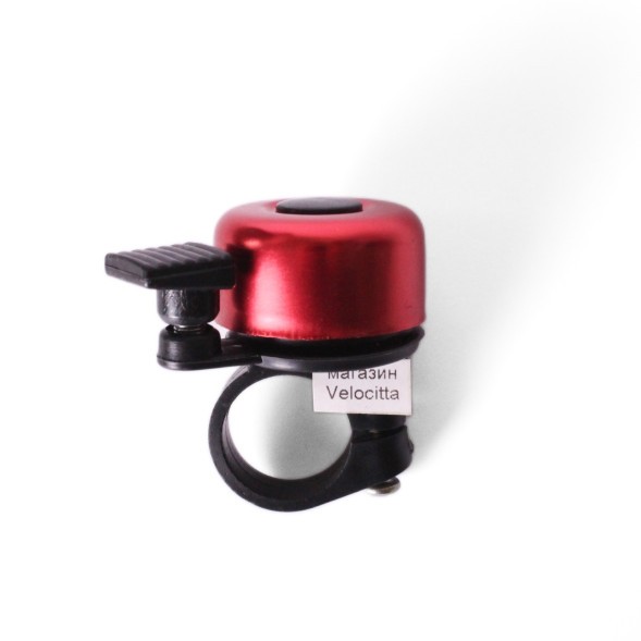 Звонок на велосипед 11A-01, mini, AL/пл, красный