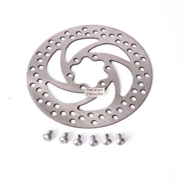 Ротор велосипедный Shunfeng SF-DB18, 140 мм, под 6 болтов, PCD 44 мм, сталь, серебристый