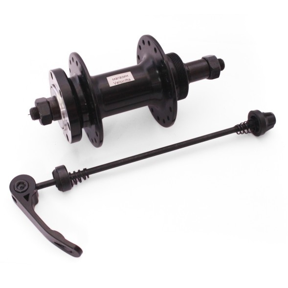 Веловтулка задняя Wang Zheng WZ-A208RQ black-32, ось 3/8&amp;quot;х135x145 мм, ALU, под диск 6 болтов, под трещотку, на эксцентрике, 32 отверстия, б/уп.