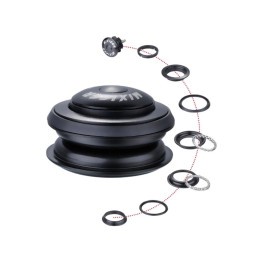Рулевая колонка Mixieer QLP-13(BK), 1-1/8&amp;quot;-1.5&amp;quot;, безрезьбовая, ZS 44/28.6 ZS 44/30, подшипники 5/32&amp;quot;x20- 2шт, с якорем, высота 11.5 мм, черная