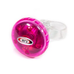 Велозвонок Nuvo n+1-B898BP, механический, диаметр 36мм, латунь/пластик, розовый/прозрачный