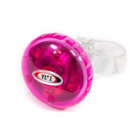 Велозвонок Nuvo n+1-B898BP, механический, диаметр 36мм, латунь/пластик, розовый/прозрачный