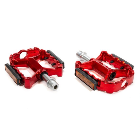 Велопедали Hogger PDHG605SBRD, MTB, ALU, 109x90 мм, резьба 9/16&amp;quot;, промподшипники, Red, блистер