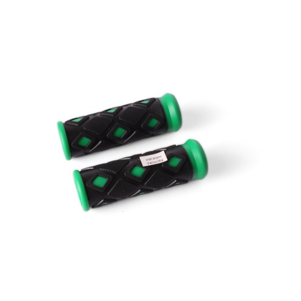 Грипсы велосипедные HL-G48 &amp;quot;Ромбик&amp;quot;, резиновые, 90 мм, зеленый