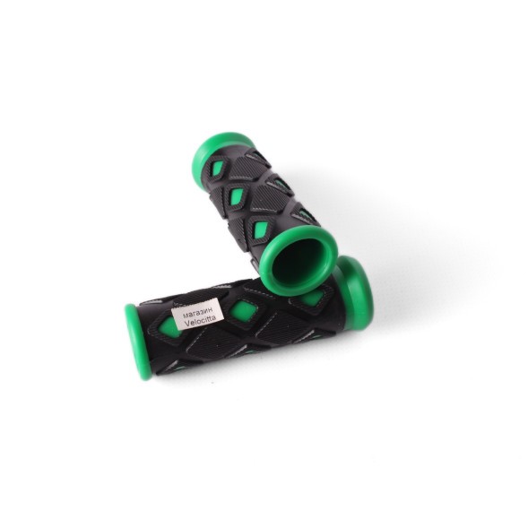 Грипсы велосипедные HL-G48 &amp;quot;Ромбик&amp;quot;, резиновые, 90 мм, зеленый