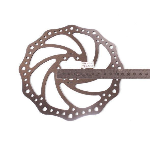 Ротор велосипедный Shunfeng SF-DB19, 180 мм, под 6 болтов, PCD 44 мм, сталь, серебристый