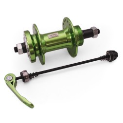 Велосипедная втулка Wang Zheng WZ-A208RQ green, задняя, ось 3/8&amp;quot;х135x145 мм, алюминиевая, под диск 6 болтов, под трещотку, на эксцентрике, 36H, б/уп.