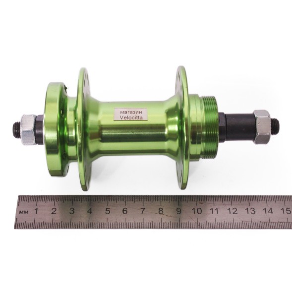 Велосипедная втулка Wang Zheng WZ-A208RQ green, задняя, ось 3/8&amp;quot;х135x145 мм, алюминиевая, под диск 6 болтов, под трещотку, на эксцентрике, 36H, б/уп.