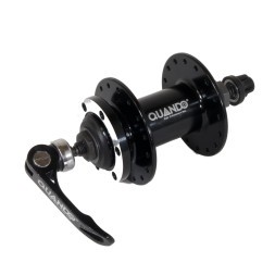 Втулка велосипедная Quando KT-MSCF, передняя, MTB, ось 9х100x108 мм, алюминиевая, под Disk 6 болтов, на эксцентрике, 32H, Black