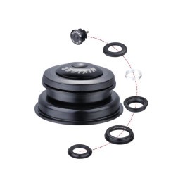 Рулевой велонабор Mixieer QLP-44A(BK), 1-1/8&amp;quot;-1.5&amp;quot;, безрезьбовая, ZS 44/28.6  ZS 44/30, подшипники полукартриджная чашка, с якорем, высота 13 мм, черная