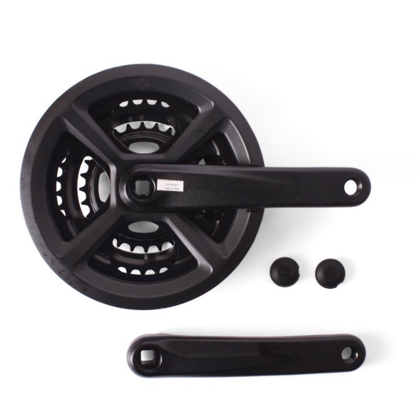 Система велосипедная Prowheel TY-CM05, шатун 175 мм, 48/38/28 зубьев, SQR, алюминиевые, с защитой, черный