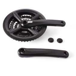 Система велосипедная Prowheel TY-CM05, шатун 175 мм, 48/38/28 зубьев, SQR, алюминиевые, с защитой, черный