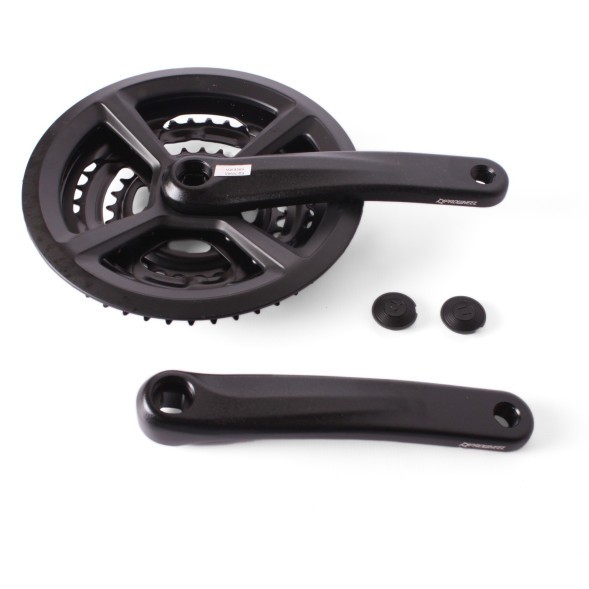 Система велосипедная Prowheel TY-CM05, шатун 175 мм, 48/38/28 зубьев, SQR, алюминиевые, с защитой, черный