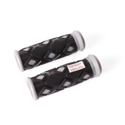 Ручки на велосипедный руль HL-G48 &amp;quot;Ромбик&amp;quot;, резиновые, 90 мм, серый