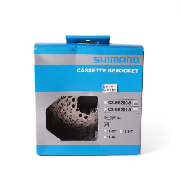 Кассета велосипедная Shimano Alivio CS-HG201, 9 скоростей, зубья 11-32T, серебристый