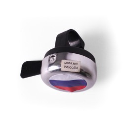 Звонок велосипедный 54BF-01, с флагом &amp;quot;Россия&amp;quot;, хромированный