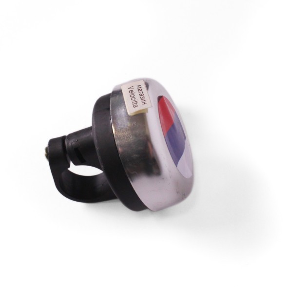 Звонок велосипедный 54BF-01, с флагом &amp;quot;Россия&amp;quot;, хромированный