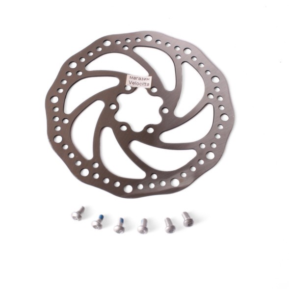 Ротор велосипедный Shunfeng SF-DB23, 160 мм, под 6 болтов, PCD 44 мм, сталь, серебристый