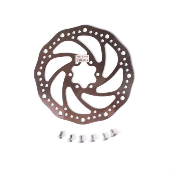 Ротор велосипедный Shunfeng SF-DB23, 160 мм, под 6 болтов, PCD 44 мм, сталь, серебристый