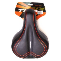 Велоседло Hongfei HF-AZ-6641-0-BKR, 265x195 мм, Comfort, эластомерное, черно-красное