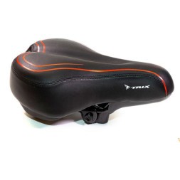 Велоседло Hongfei HF-AZ-6641-0-BKR, 265x195 мм, Comfort, эластомерное, черно-красное