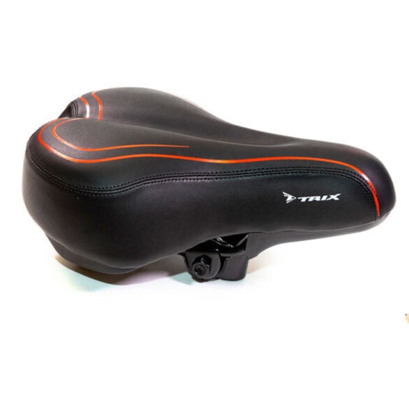 Велоседло Hongfei HF-AZ-6641-0-BKR, 265x195 мм, Comfort, эластомерное, черно-красное