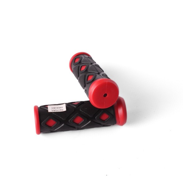 Грипсы велосипедные HL-G48 &amp;quot;Ромбик&amp;quot;, 90 мм, резиновые, красный