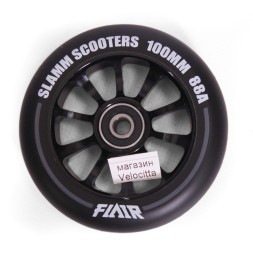 Колесо запасное Slamm Scooters Flair 2.0, фрезер., 100 мм, 88A, черный