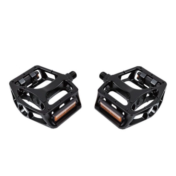 Педали велосипедные Feimin FP-963, 113x112 мм, ось 9/16&amp;quot;, алюминиевые, с шипами, черный