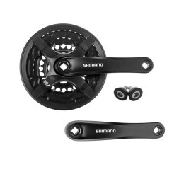 Система шатунов велосипедная Shimano Tourney FC-TY501, 170 мм, 42х34х24T, алюминий, под квадрат, SQR, с защитой, торг. уп.