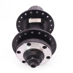 Втулка задняя Wang Zheng WZ-A208RBQ black, ось 3/8"х135x145 мм, алюминиевая, под диск 6 болтов, под трещотку, с эксцентриком, 36H, промподшипники, б/уп.