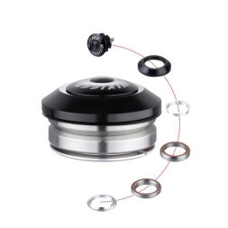 Рулевая колонка Mixieer QLP-40A(BK), 1-1/8&amp;quot;-1.5&amp;quot;, безрезьбовая, IS 41.8/28.6  IS 41.8/30, подшипники 41.8x45°x45°, с якорем, высота 11.5 мм, box