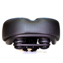 Седло велосипедное Hongfei HF-AZ-6641-0-BKBL, 265x195 мм, комфорт, эластомерное, черно-синее