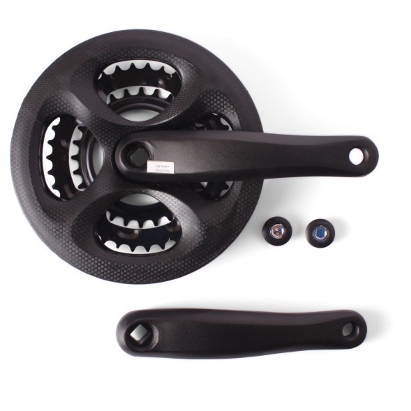 Система шатунов велосипедная AL07-S2848FG, 26&amp;quot; D-EDх3, алюминий/сталь, 28/38/48 зуб, 170 мм, SQR, с защитой, черный, под карбон