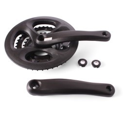 Система шатунов велосипедная AL07-S2848FG, 26&amp;quot; D-EDх3, алюминий/сталь, 28/38/48 зуб, 170 мм, SQR, с защитой, черный, под карбон