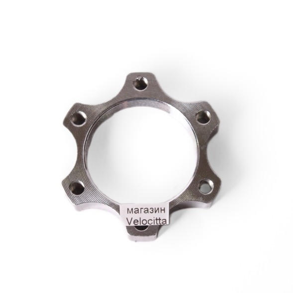 Адаптер ротора дискового тормоза New Vision, под 6 болтов, внутр. Ø22 мм, между болтами 44 мм, хром