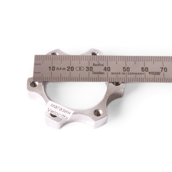 Адаптер ротора дискового тормоза New Vision, под 6 болтов, внутр. Ø22 мм, между болтами 44 мм, хром